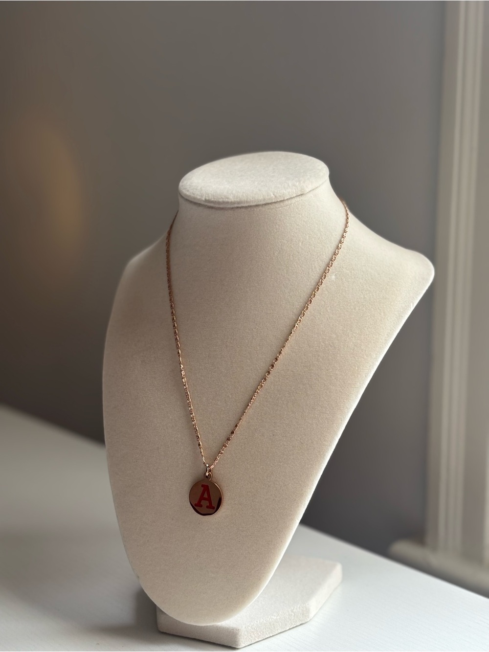 Gold Initial Necklace Letter A Pendant Minimal Dainty Personalized Jewelry - Picture 9 of 10